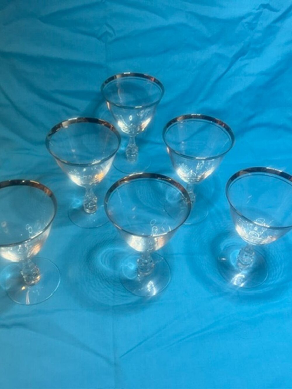Set of Six (6) Tiffin-Franciscan Brookmar Wine Glass Platinum Ridge (Set of Six)